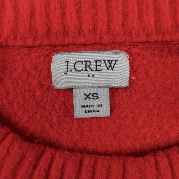 J Crew Womens Sweater XS Red Minimalist Slub Cozy Oversize Y2K Softgirl Preppy - Picture 6 of 10